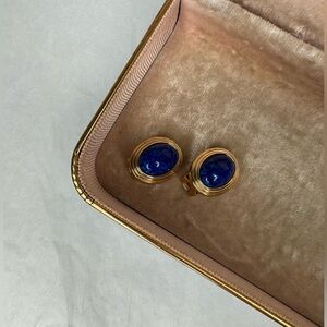 Christian Dior Lapis Earrings